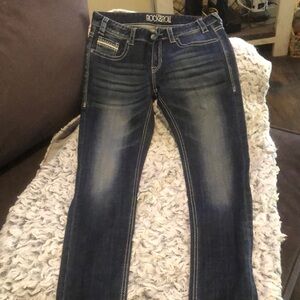 Rock & Roll skinny dark jeans size 29x34. Low rise skinny